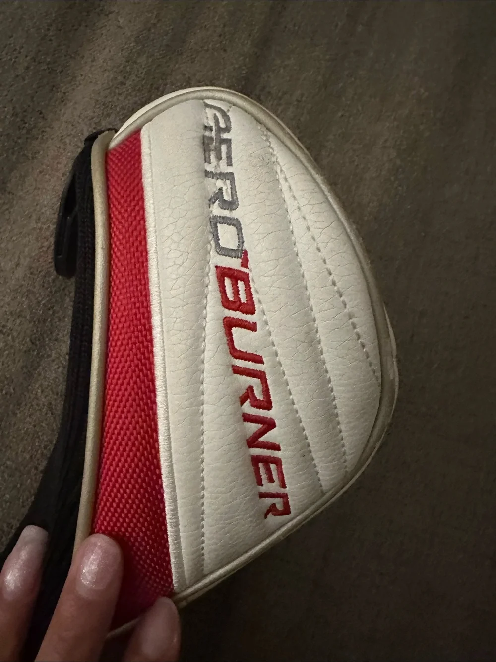 TaylorMade Aero Burner White & Red Golf Club Headcover with Black Sock